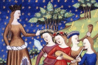 Middeleeuwse vrouwen maken muziek