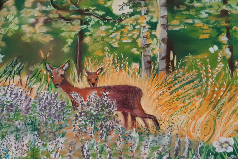 schilderij met hertjes